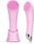 PRITECH Facial Cleansing Brush, Rechargeable Silicone Face Scrubber with Heat Massage End, Vibrating Exfoliator Scrubber for Deep Cleaning, Waterproof Face Brush for Women and Men (Pink)
