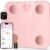 Ovutek Smart Scale for Body Weight, Digital Bathroom Scale BMI Weighing Body Fat Scale, Accurate Body Composition Scale Monitor for People’s Health with Smartphone App, Compact Size, 400lb (Pink)
