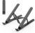 Tonmom Laptop Stand for Desk, Adjustable Laptop Riser ABS+Silicone Foldable Portable Notebook Holder, Ventilated Cooling Notebook Mount Computer Stand for 10-15.6” Laptops,Tablets-Black