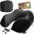 GORILLA GRIP Travel Neck Pillow for Airplanes, CertiPUR-US® Memory Foam Cooling Mesh Pillows, Soft Velvet Washable Cover, Support Headrest for Sleeping, Traveling Essentials Flight Accessories, Black