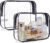BAGSMART Clear Toiletry Bag, 2 Pack TSA Approved Travel Toiletry Bag Carry on Travel Accessories Bag Airport Airline Quart Size Bags Water Repellent Makeup Cosmetic Bag for Women (Black-2pcs)