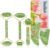 5Pcs Jade Roller & Gua Sha Facial Tool Set, Natural XiuYan Stone Face Roller and Gua Sha Board Kit, Portable Manual Skincare Massage Tools for Full Body Relax, Self-Care Gift for Women