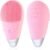 Facial Cleansing Brush, Rechargeable Silicone Face Scrubber with 5 Cleansing Modes, Portable Vibrating Exfoliator Scrubber for Deep Cleaning, Waterproof Face Brush for Women(Pink)