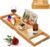 Artmalle Luxury Bathtub Caddy Tray for Tub – Foldable Bamboo Bath Table Tray with Book and Wine Glass Holder, Expandable Bathroom Accessories for Spa or Reading Lite Style