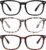 MEETSUN Blue Light Blocking Glasses, Anti Eye Strain Headache (Sleep Better),Computer Reading Glasses UV400 Transparent Lens (Black+Leopard+Tortoise, 53)