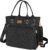 EASYA Large Insulated Lunch Bag for Work, Women’s Nylon Thermal Lunch Box, Leakproof Cooler Tote Bag with Storage Pocket (Black)