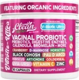 Clean Nutra Vaginal Probiotics for Women + Prebiotics Digestive Enzymes Bromelain Cranberry D Mannose Horsetail Black Cohosh Artichoke Hibiscus Flowers Probiotic for Digestive Health 90 Vegan Capsules