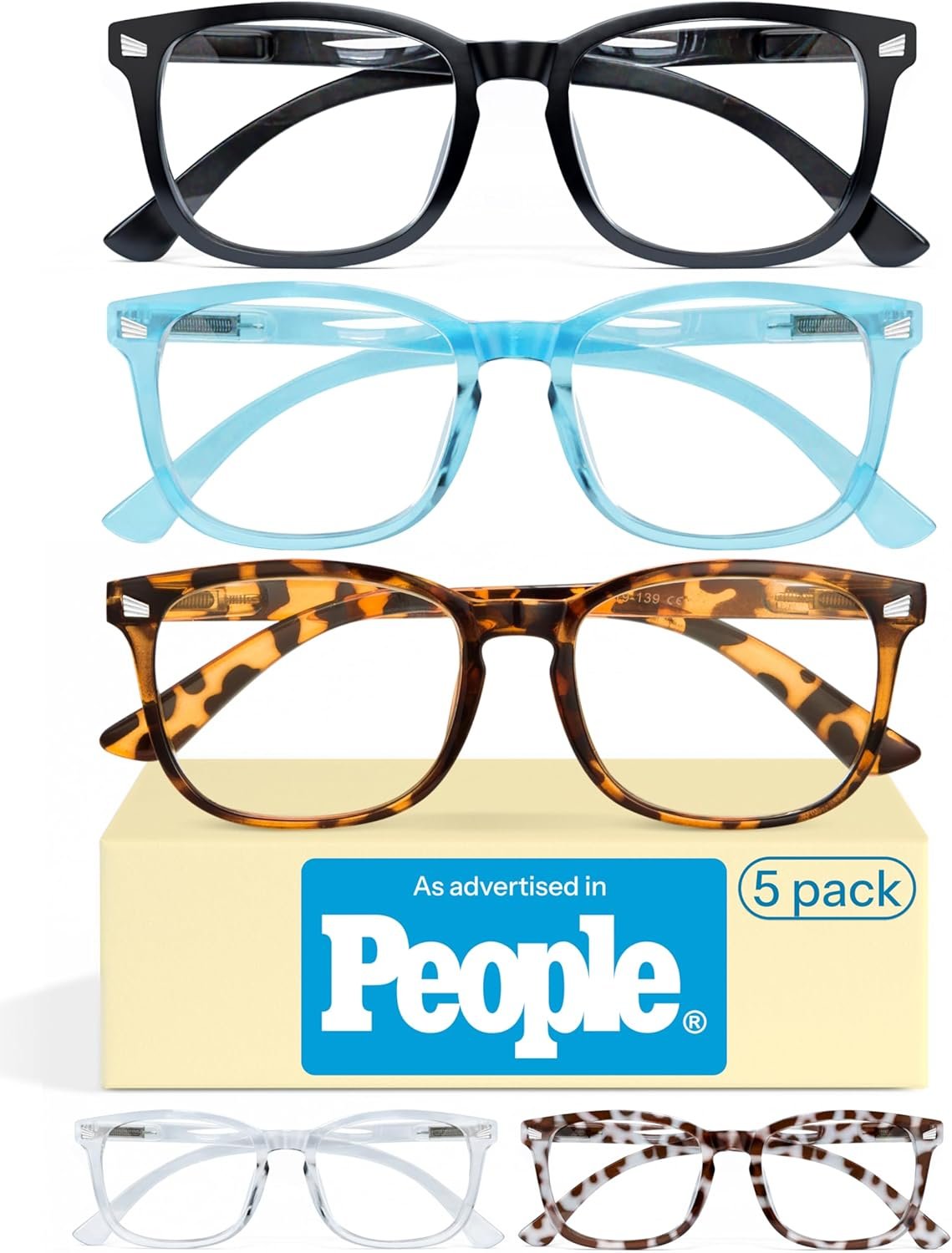 CCVOO 1.5 Reading Glasses for Women, Eye Glasses, Blue Light Readers, Cheaters