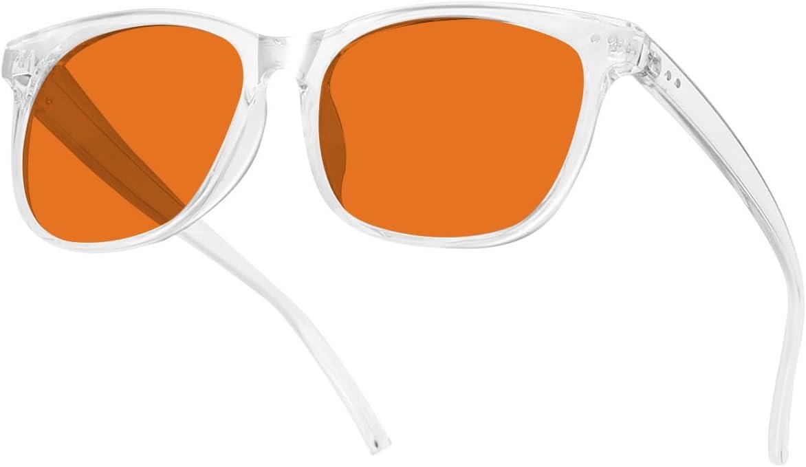 HAOLOTA Sleep Glasses with Blue Green Light Blocking Gaming Glasses & Light Sensitivity Glasses -Lightweight UV Protection