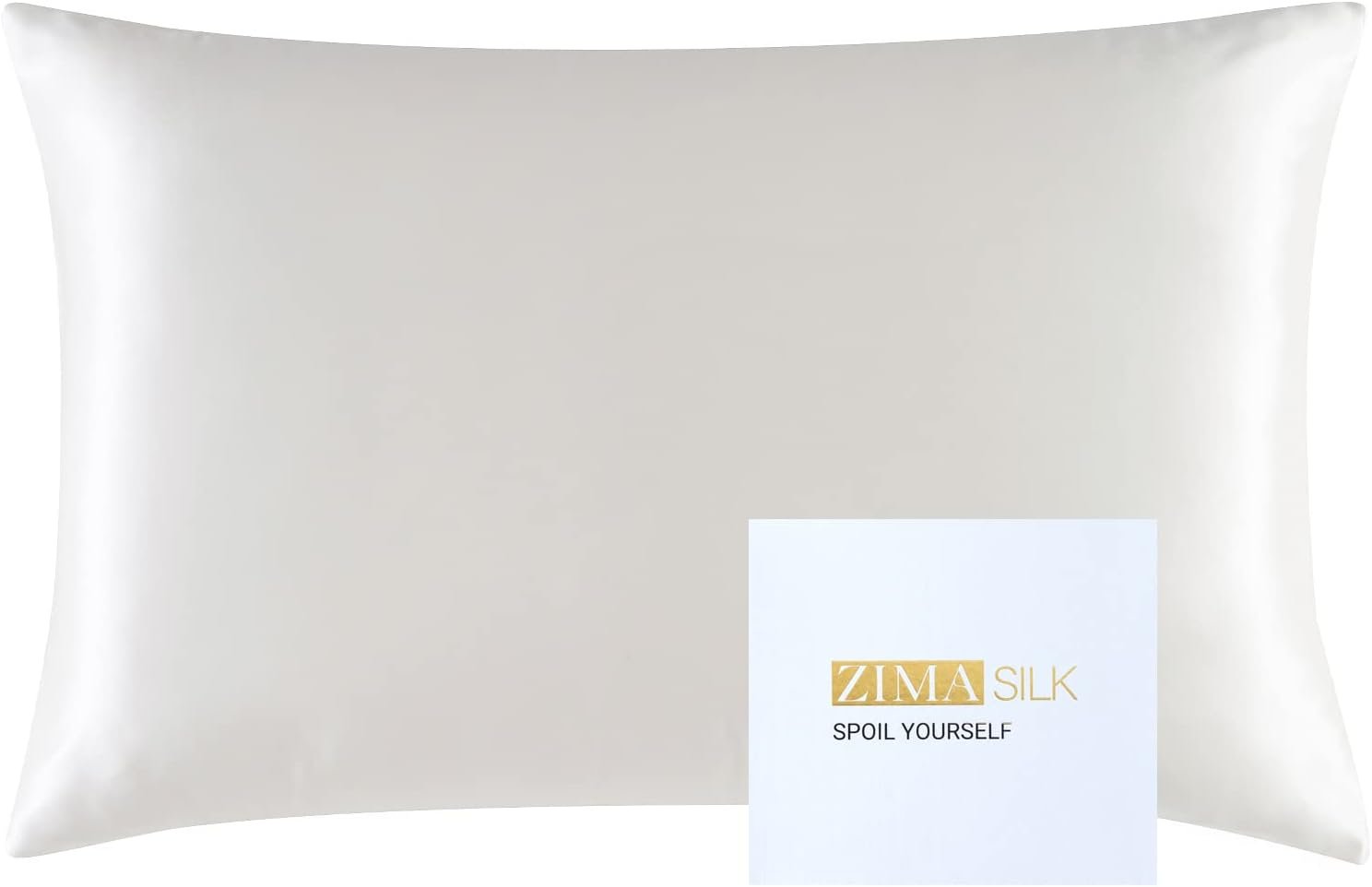 ZIMASILK 25 Momme 100% Pure Mulberry Silk Pillowcase for Hair and Skin Care, Highest Grade 6A Pillow Cases for Women, Long-Lasting Durablity, Gift for Women Men, 1Pc (Standard 20″x26″, Ivory)