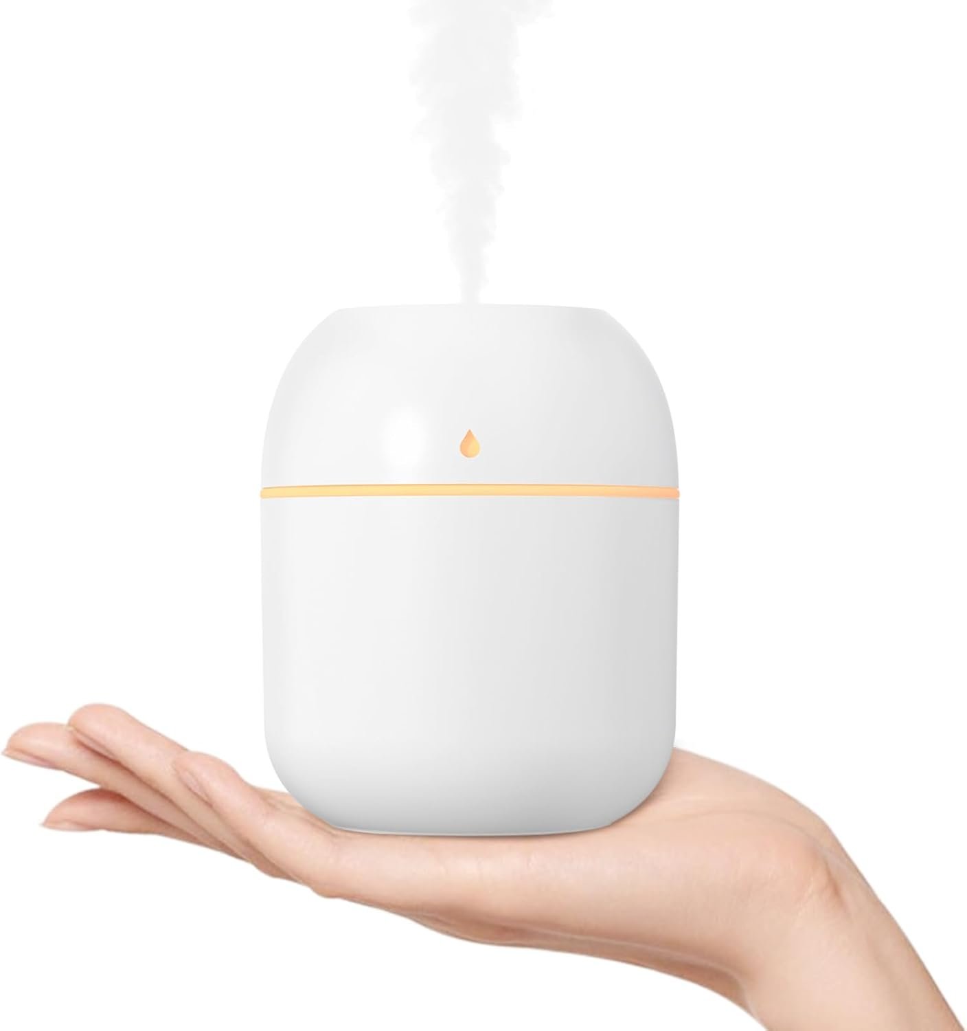Portable Small Humidifier, USB Personal Desktop Humidifier for Car, Office Room, Bedroom, Auto Shut-Off, 2 Mist Modes, Super Quiet, 220ml, White