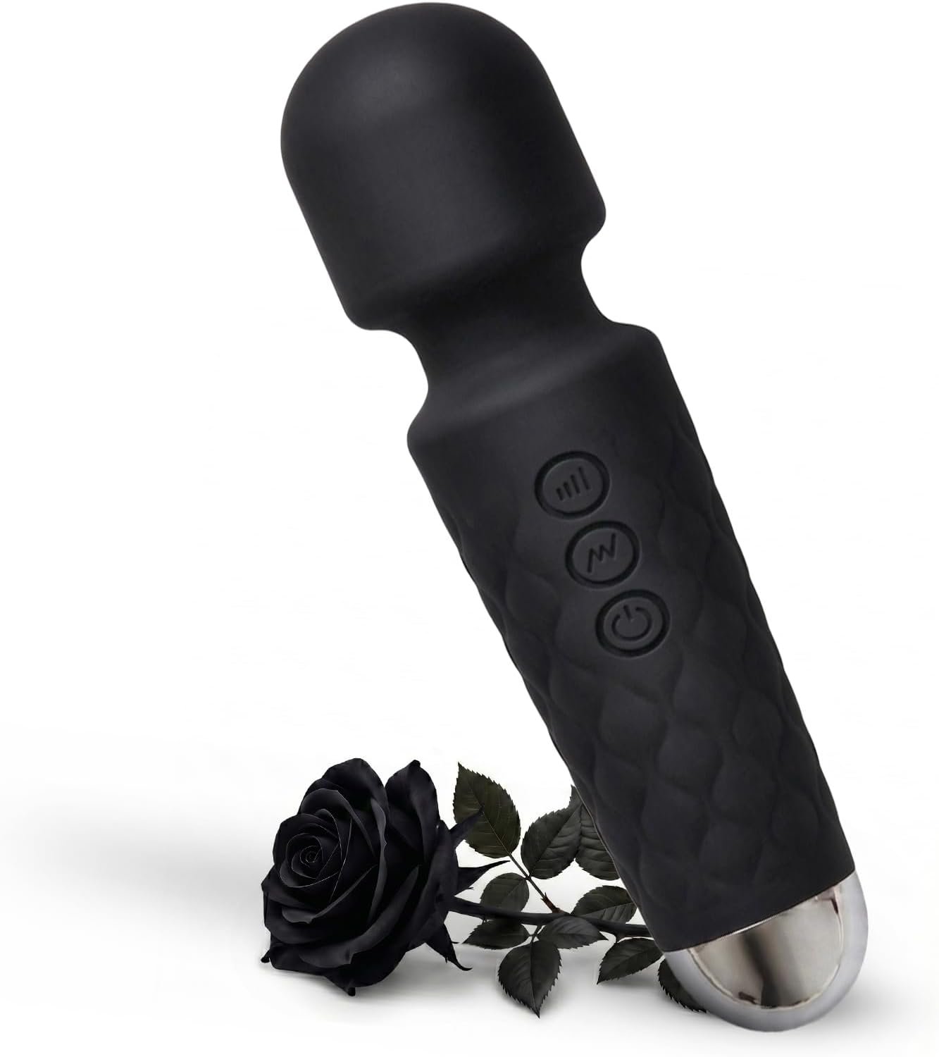 Mini Massager, Cordless Handheld Massager – Powerful – Perfect for Travel Stress Relief, Relieves Back, Legs and Lumbar Muscles (Pale Black)