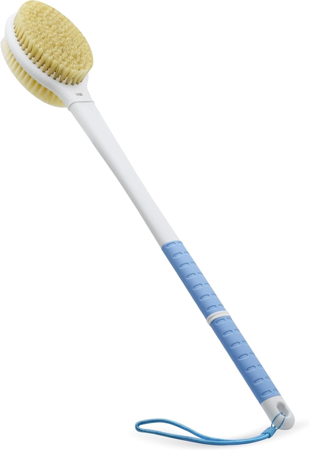 Shower Brush with Soft and Stiff Bristles,20.5″ Extra Long Handle Dual-Sided Back Scrubber Bath Brush Body Exfoliator for Wet or Dry Brushing (Extra Long Handle)
