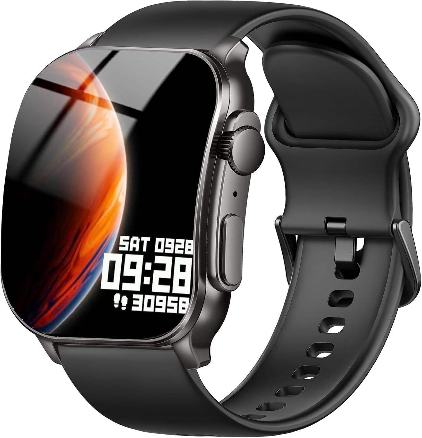 Smart Watch, 2.01″ AMOLED Curved Touchscreen Fitness Watch for Men Women, IP68 Waterproof, 24/7 Heart Rate/Sleep Monitor, Fitness Tracker with Pedometer, 120+ Sports Modes, Smartwatch for Android iOS