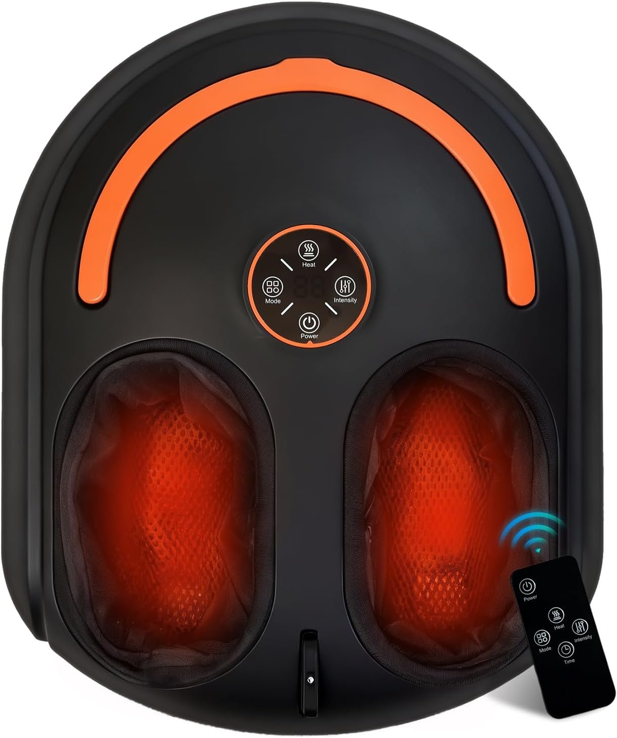 Shiatsu Foot Massager with Heat Electric Heated Feet Massager, 3 Heat Levels, Rolling Kneading for Plantar Fasciitis and Pain Relief, Relax for Home Office Use, Gifts for Women Men Black