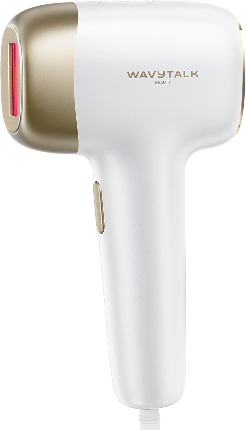 Wavytalk IPL Hair Removal Device, Bare It for Face Body Bikini – Long-Lasting Result & Painless,Full Body in 12 Mins with 24J Dual-Pulse & Ice Cooling, At-Home Use for Women and Men, Corded, White