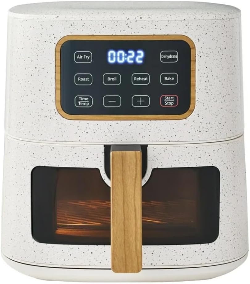 The Woman 5.8 Qt Digital Air Fryer with See-View Window, 1500W, 6 Presets, Nonstick Basket,Dishwasher Safe,24-Hr Timer,Easy Clean