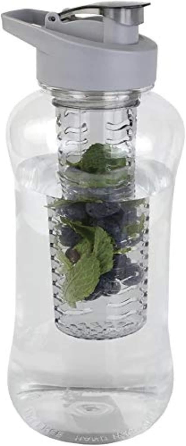 JOEY’Z Large (60 oz – Half Gallon) Fruit Infuser Water Bottle BPA Free for Travel, Workouts, Camping, Sports Bottle