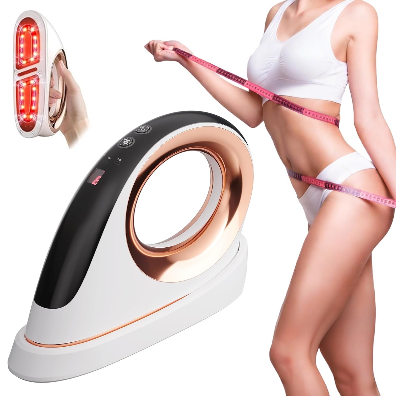 Cellulite Body Device Woman Man Radio Frequency for Woman Man Massage, Temporary Reduction in The Appearance of Cellulite (White)