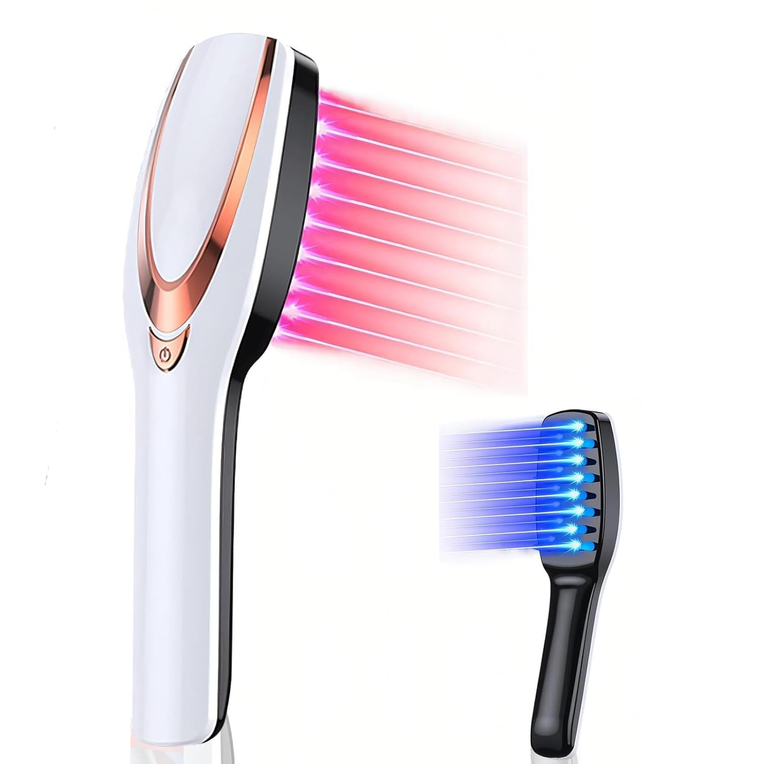 Red Blue Light Hair Comb with Vibration Function, USB Rechargeable Hair Care Device for Scalp Massage & Hair Growth, Portable Hair Therapy Tool Suitable for Men & Women