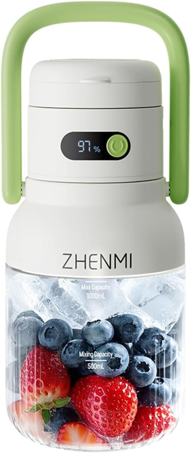 Portable Blender, Personal Blender for Smoothies & Shakes, Cordless, 33oz BPA-Free Vessel, 18000RPM Motor, Leakproof Lid with Sip Spout, USB-C Rechargeable, Easy-to-Clean Parts (Green)