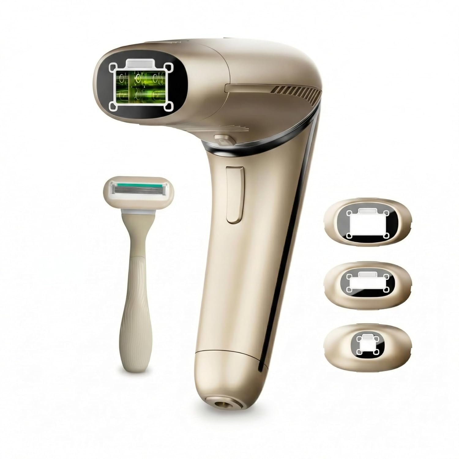 Silk’n 7 IPL Hair Removal Device for Women and Men, FDA-Cleared Permanent Hair Reduction at Home, 360° Rotating Head, Galvanic + IPL Technology, 3 Smart Attachments, Skin Tone Sensor, Painless, Gold