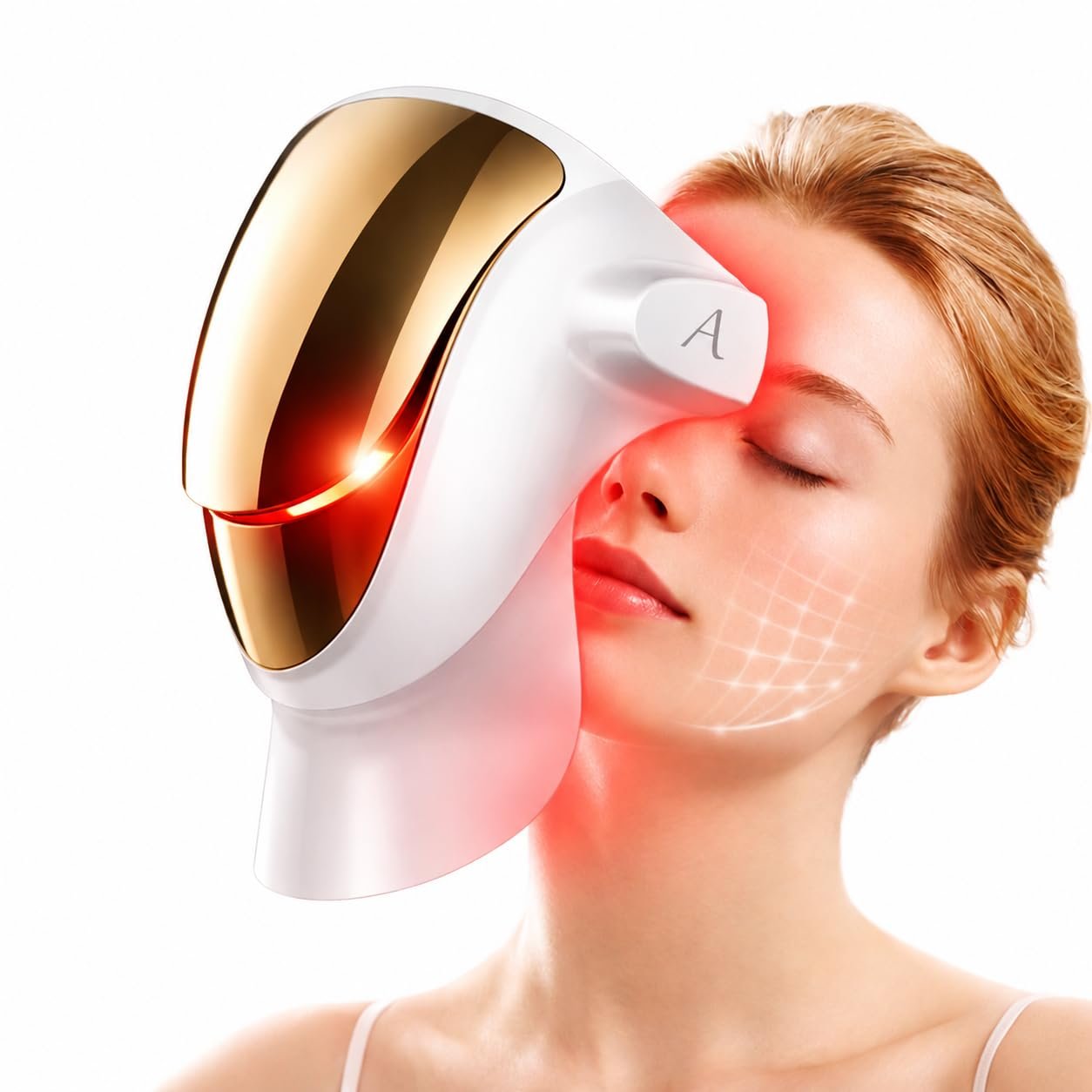 Aphrona Halo Led Face Mask Light Therapy, Women mom wife gift, Led Light Therapy Facial and Neck Skin Care Mask, Blue Light Red Light for Acne Wrinkle Reduce