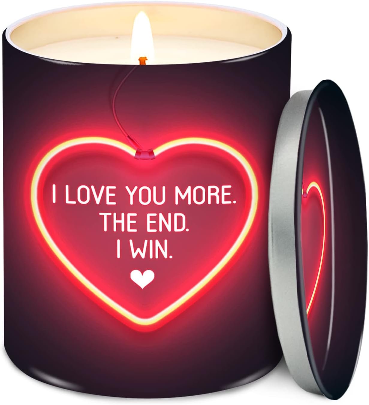 TEEZWONDER Anniversary Wedding Gifts for Women Men – I Love You More Vanilla Lavender Candle 10 Oz – Birthday Gifts for Him Her, Boyfriend Girlfriend Birthday Gift Ideas, Gift for Husband Wife