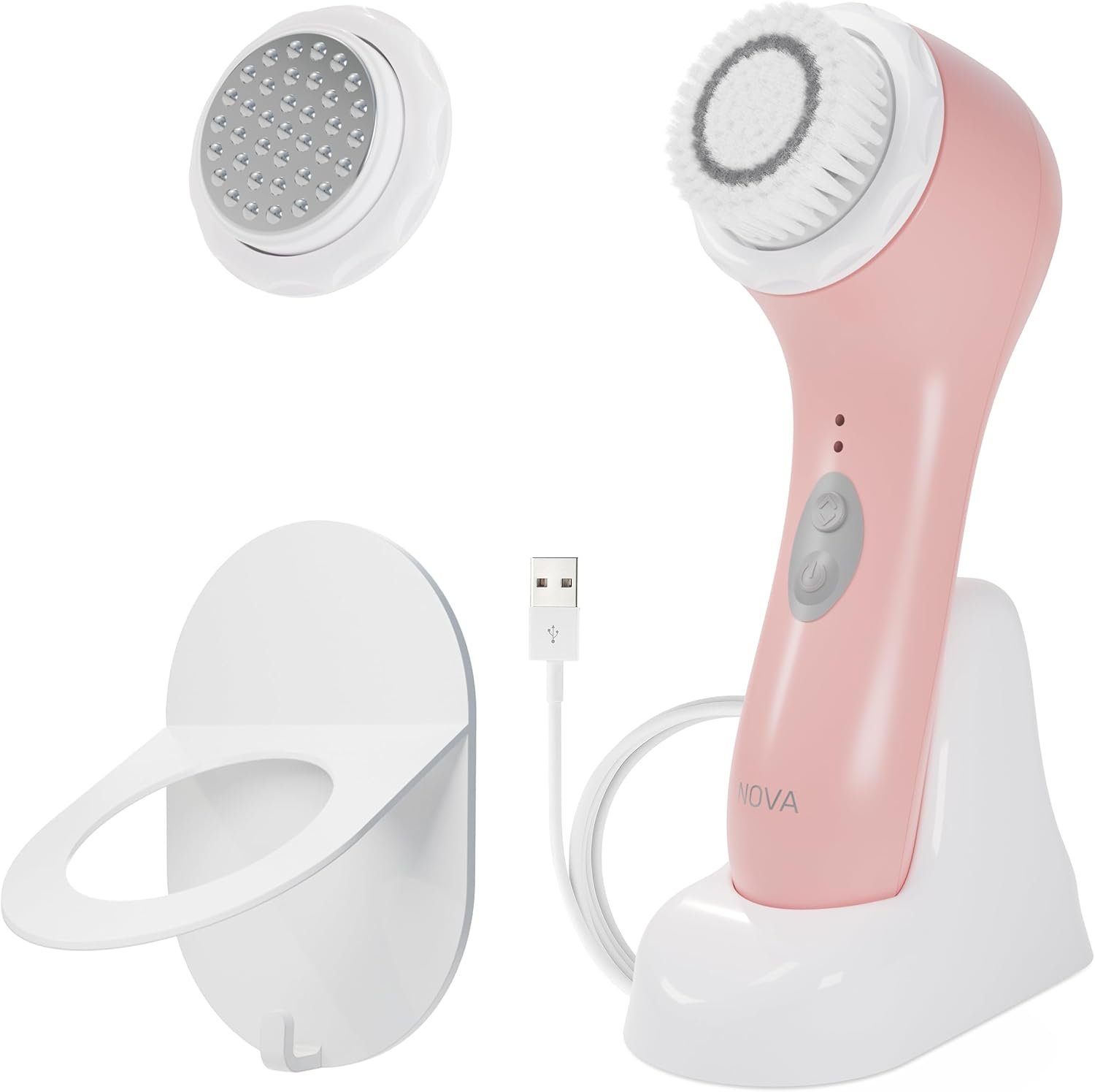 Spa Sciences – NOVA – Sonic Cleansing Brush with Bristles & Infusion System – Anti-Aging Facial Exfoliating, Waterproof, and USB Rechargeable