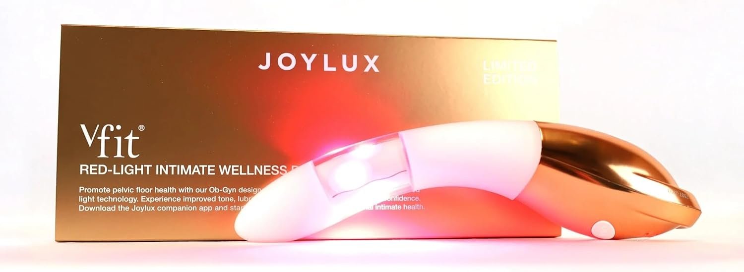 Joylux Rose Gold vFit Red LED Light Device EmpowHER Intimate Wellness System for Menopausal Women & New Mothers, Promotes Natural Hydration & Helps Tighten Pelvic Floor (4-Piece Set)