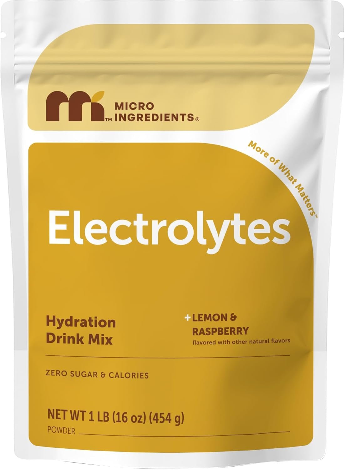 Micro Ingredients Hydration Electrolyte Powder, 1 lb (69 Servings) | Lemon Raspberry Flavor | High Potassium (1,000mg) + Coconut Water & Real Lemon Juice | No Sugar, Keto Friendly | Non-GMO