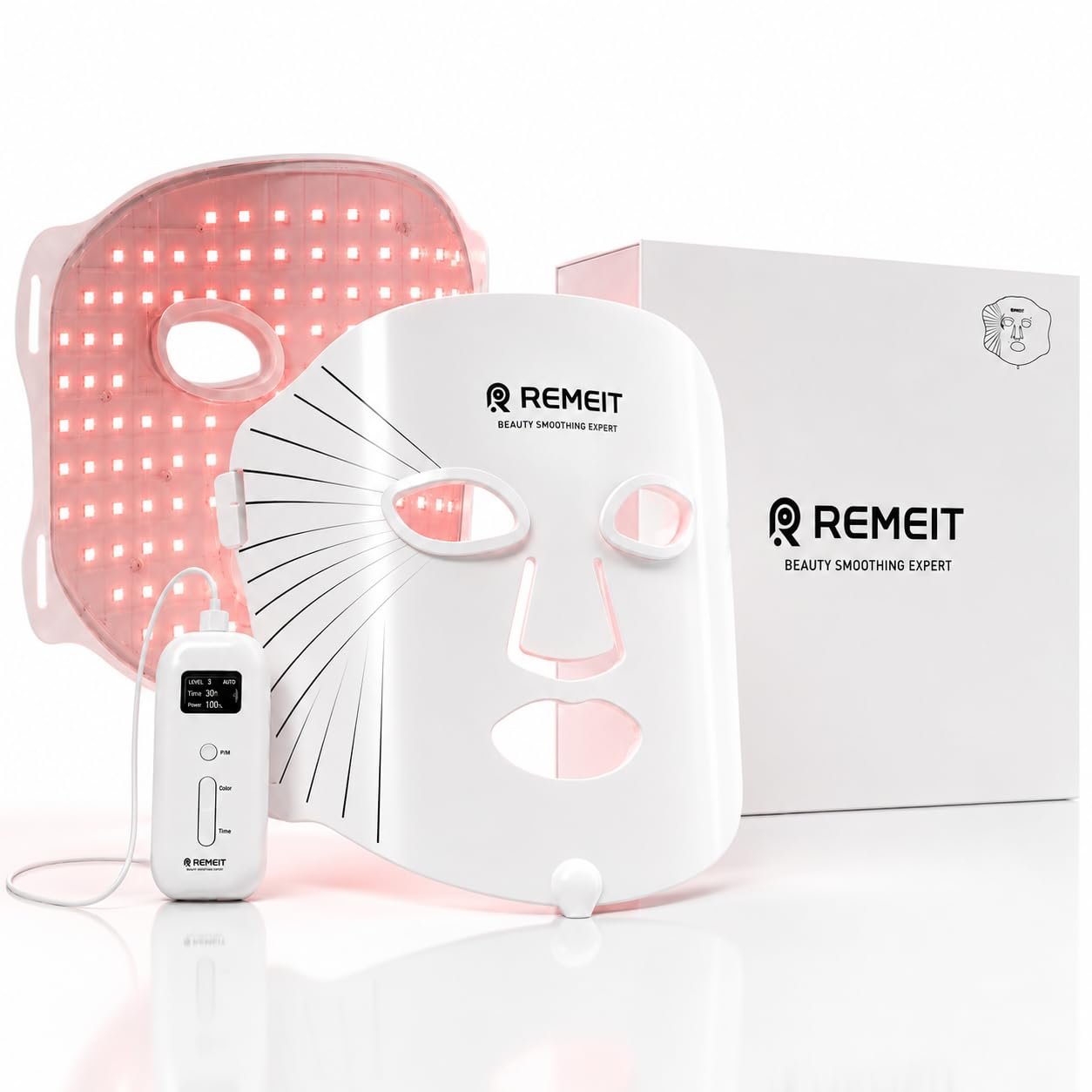 LED Light Therapy Face Mask, Red Blue Light Therapy Mask for Face with Near Infrared Light, 324 LEDs Full Face Coverage, Silicone Face Mask with Adjustable Straps and Controller, Gift for Women