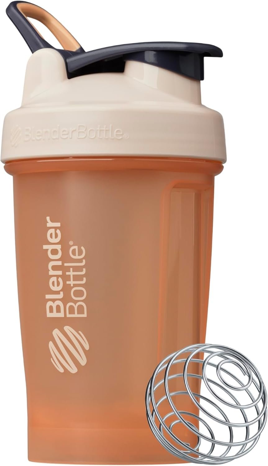 BlenderBottle Classic V2 Shaker Bottle Perfect for Protein Shakes and Pre Workout, 20 oz, Full-Color Peach