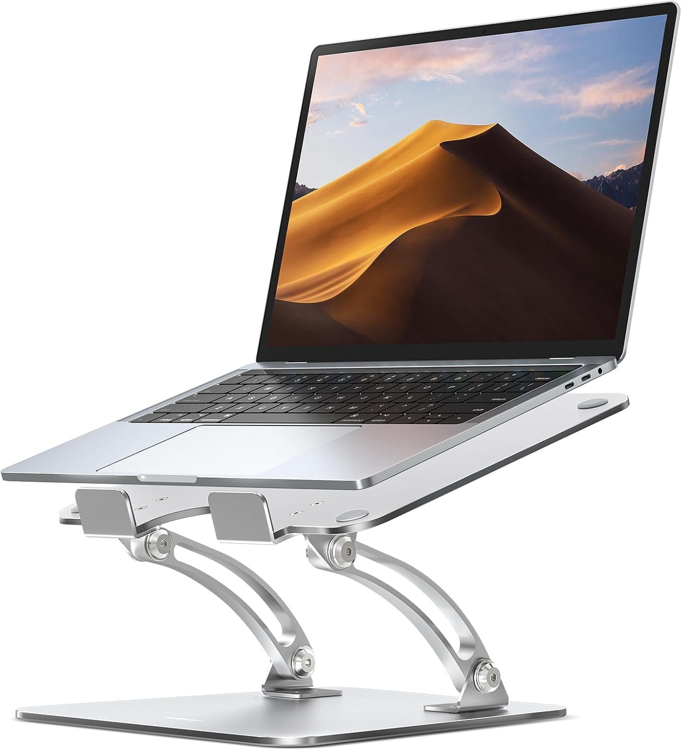 Nulaxy Ergonomic Adjustable Laptop Stand for Desk, Dual Foldable Computer Riser with Advanced Heat-Vent, Heavy-Duty Portable Notebook Holder for Posture Correction, Compatible with Mac 10-17″ Laptops