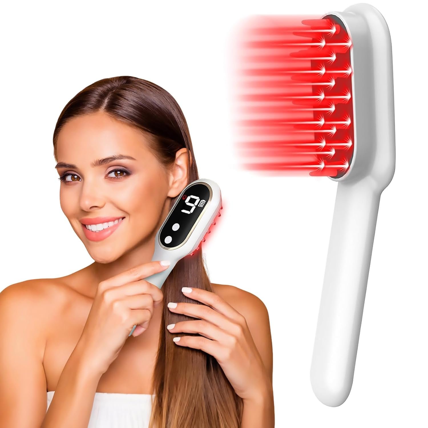 Laser Therapy Hair Growth Comb -(FDA Cleared) red light therapy for hair growth -promote Men & Women -Model: Lasercomb-002 contains 9 laser diodes