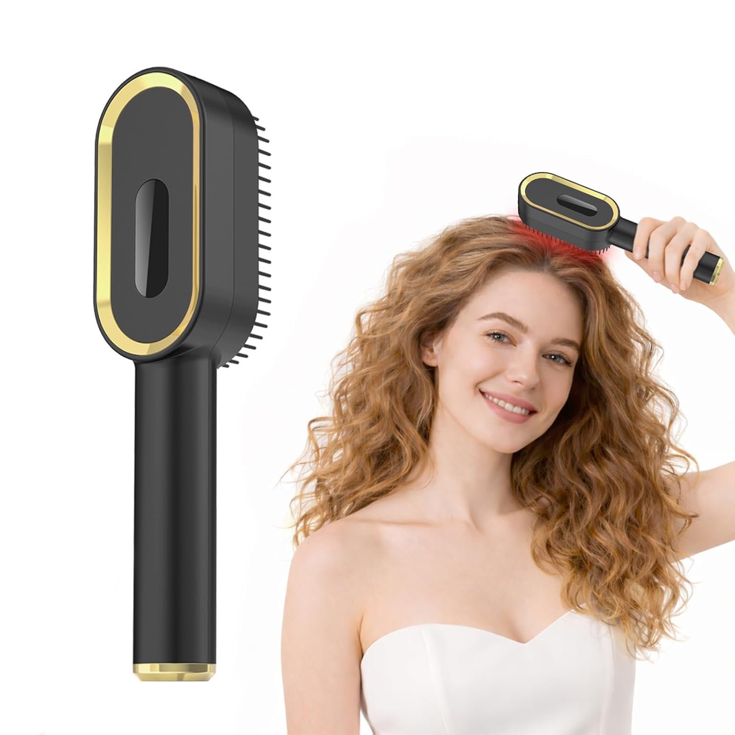 Laser Therapy Hair Growth Comb for Thinning Hair, Red Light Therapy Scalp Massager with Blue Light Comfort Mode & Vibration, Rechargeable Handheld Hair Growth Device for Men and Women
