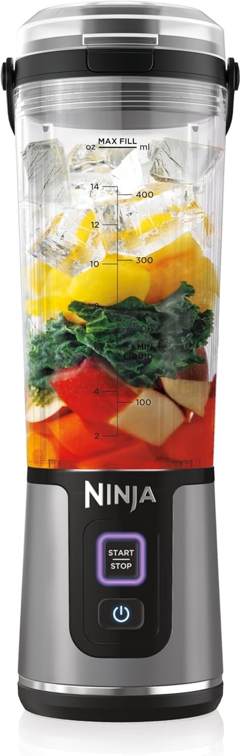 Ninja Blast Portable Blender | Cordless | 18-oz. Vessel | Personal Mixer for Shakes & Smoothies | BPA Free | Leakproof Lid & Sip Spout | USB-C Rechargeable | Dishwasher Safe Parts | Black | BC151BK