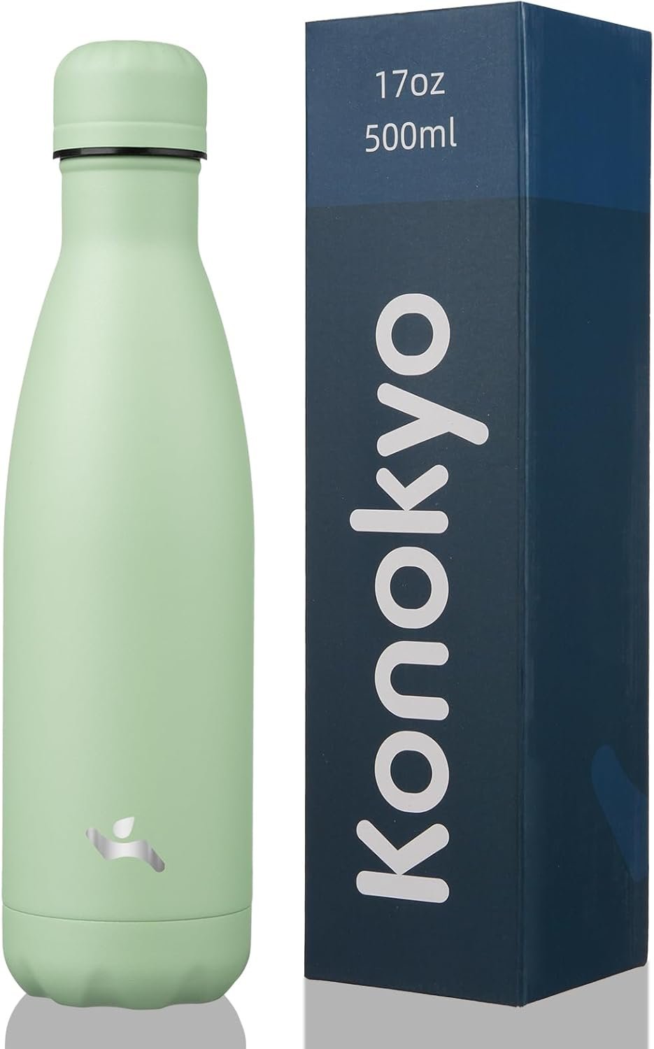 Konokyo Insulated Water Bottles,17 oz Double Wall Stainless Steel Vacumm Metal Flask for Sports Travel,Macaron Green