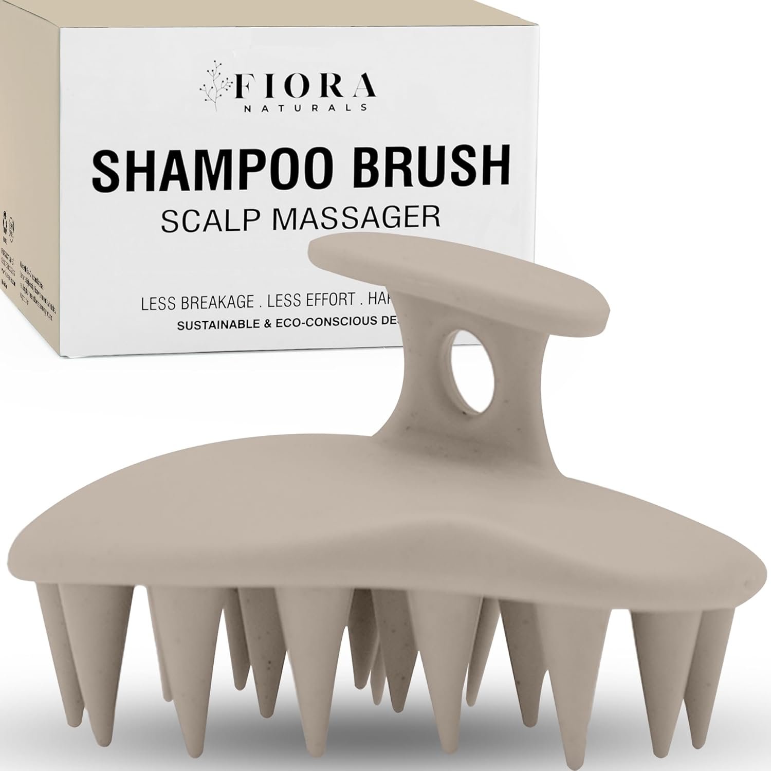 Fiora Naturals Scalp Massager Shampoo Brush – Silicon Scalp Scrubber & Exfoliator for Dandruff Removal and Hair Growth, Scalp Brush for Wet & Dry Hair, Shampoo Brush for Men, Women, Kids – BPA Free