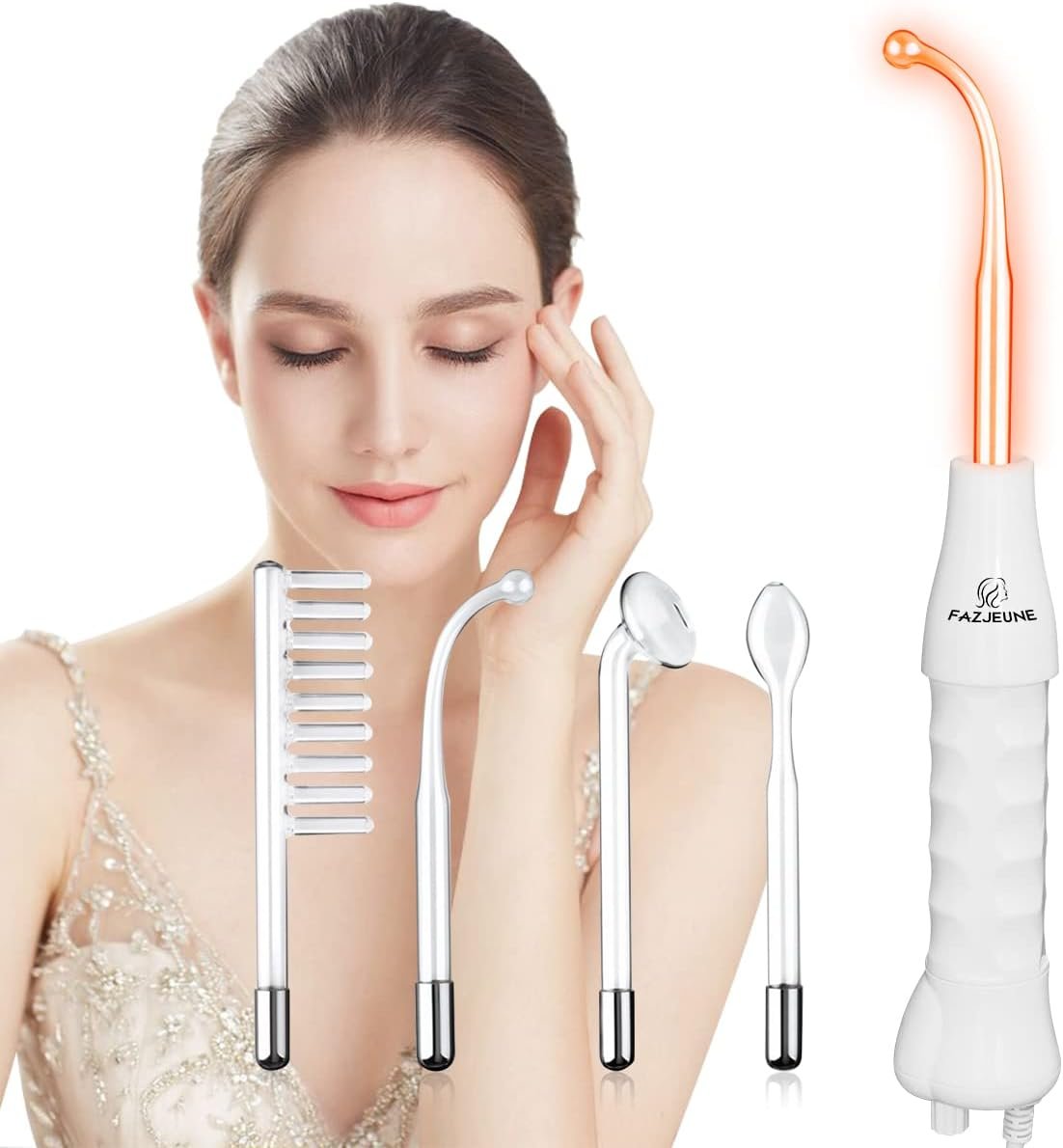 Face Skin Care Wand, FAZJEUNE High F requency Facial Device Face Skin Care Kit Portable Skin Care Tools Home Use