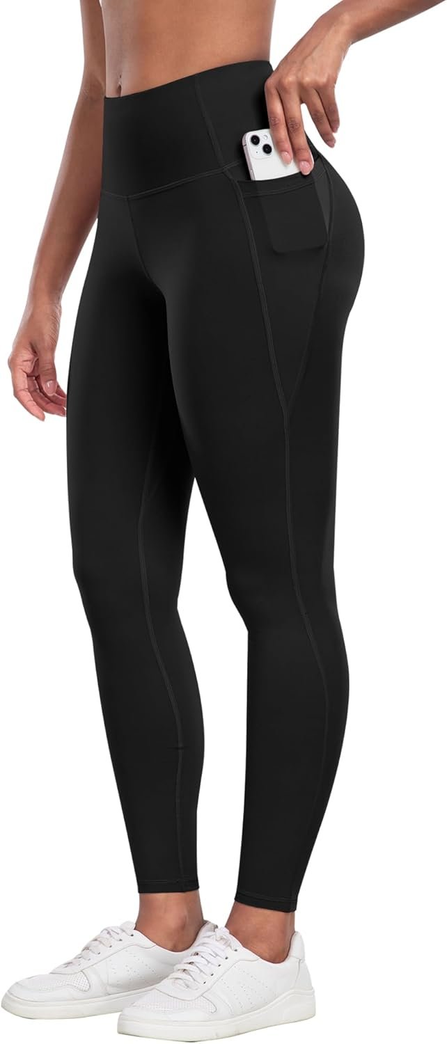 CHRLEISURE Leggings with Pockets for Women – Tummy Control High Waisted Soft Workout Yoga Pants
