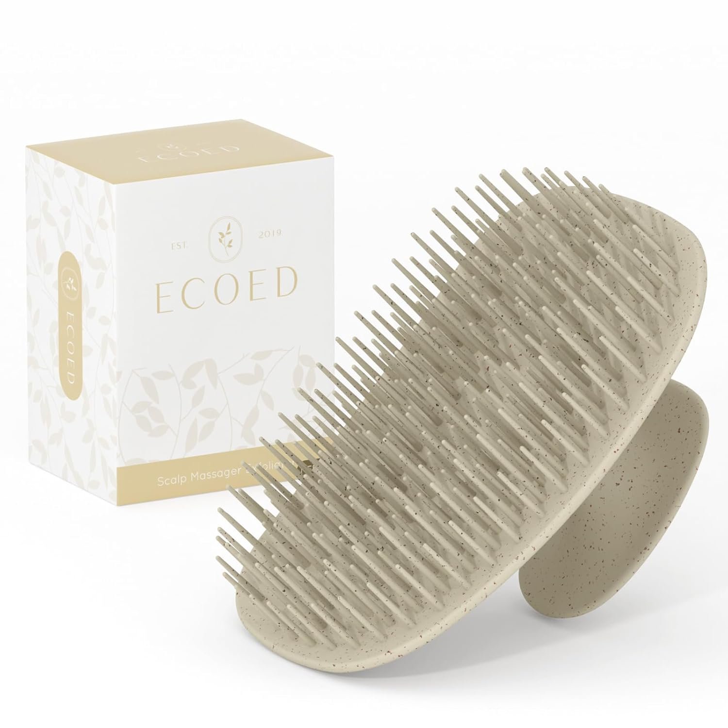 ecoed Scalp Massager Shampoo Brush,Scalp Scrubber for Dandruff Removal, Scalp Care Hair Brush Wet & Dry detangler for Men and Women. (Grey, 1pc- Soft for Short & Medium Hair)