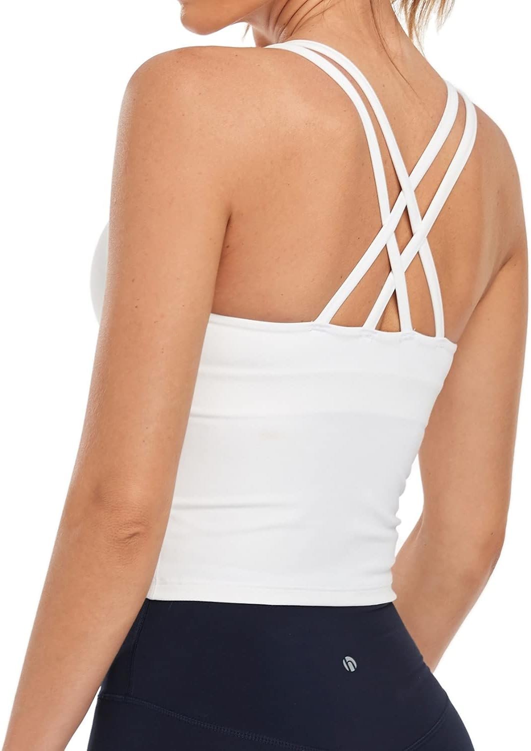 HeyNuts Longline Zeal Bras Medium Impact Wirefree Sports Bras Workout Crop Tank Tops with Removable Pads, A-D Cups