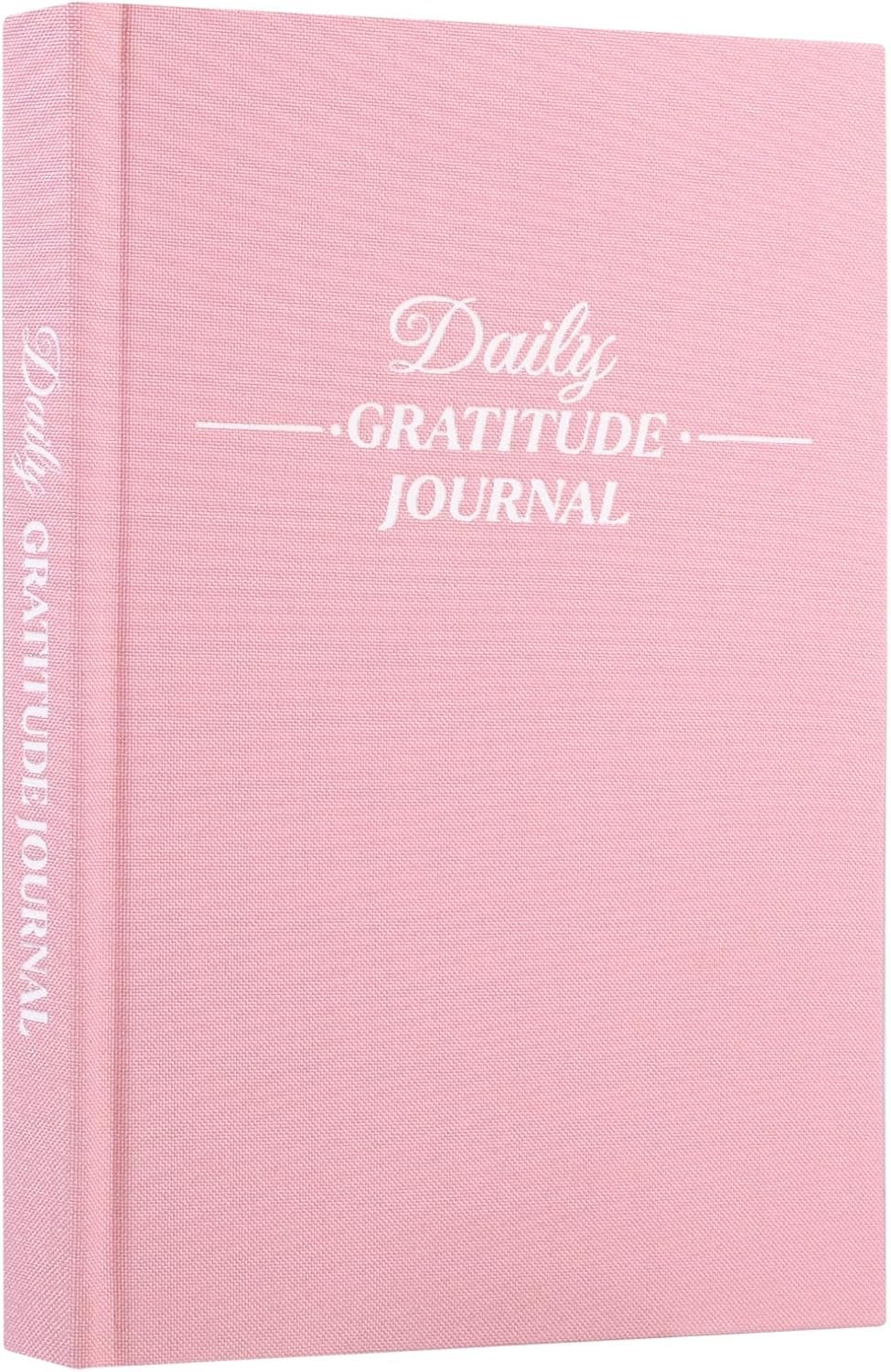 Thboxes Daily Gratitude Journal for Women, 8.4 X 5.7 Inch Undated, 5 Minute Journal for Happiness, Mindfulness, Reflection, Daily Affirmations, Light Pink