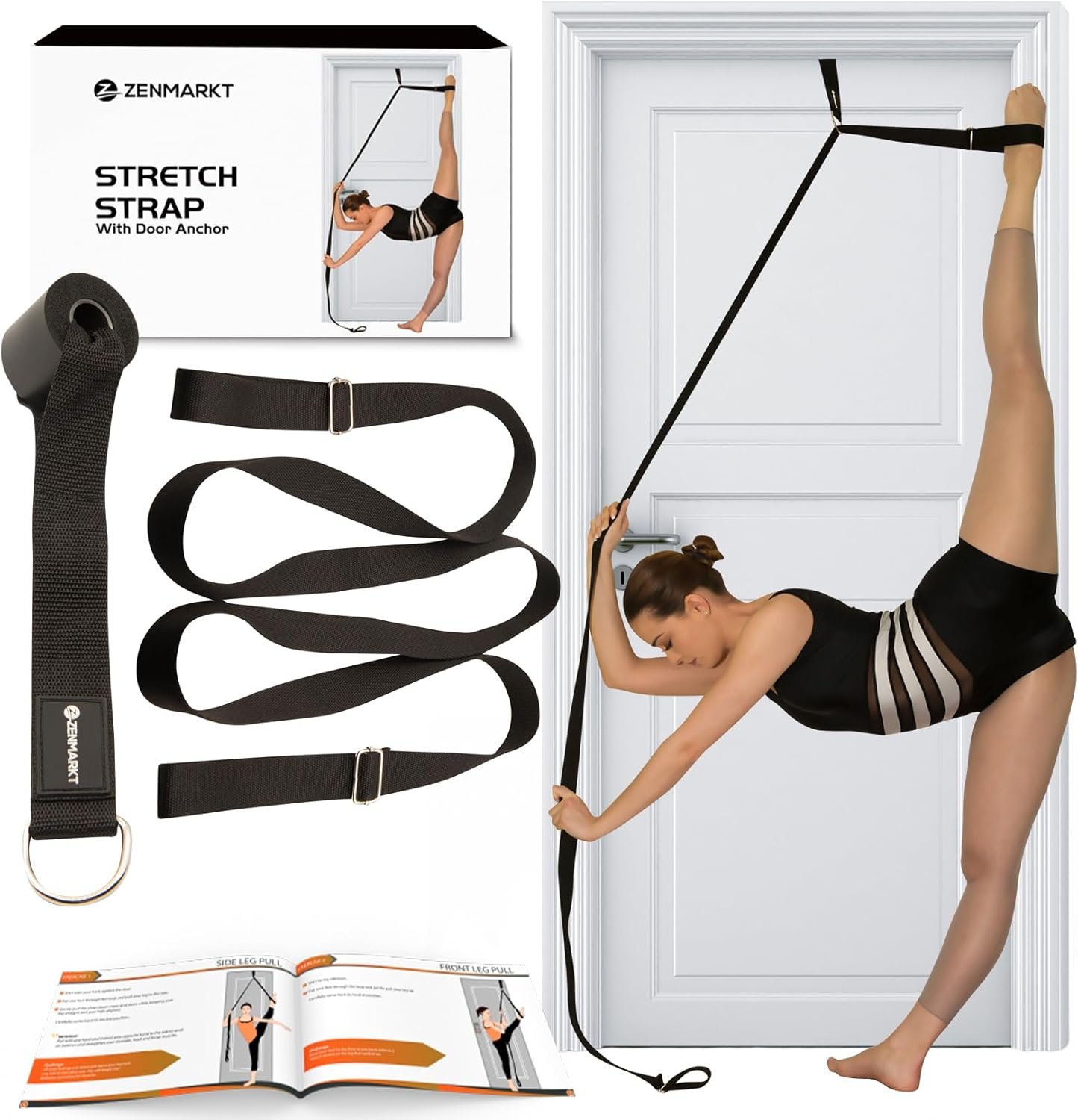Stretching Strap With Door Anchor – Stretching Equipment to Improve Legs Flexibility – Splits Trainer For Home Ideal In Ballet, Dance, Cheerleading, Taekwondo, Yoga, Pole Dancing & Gymnastics