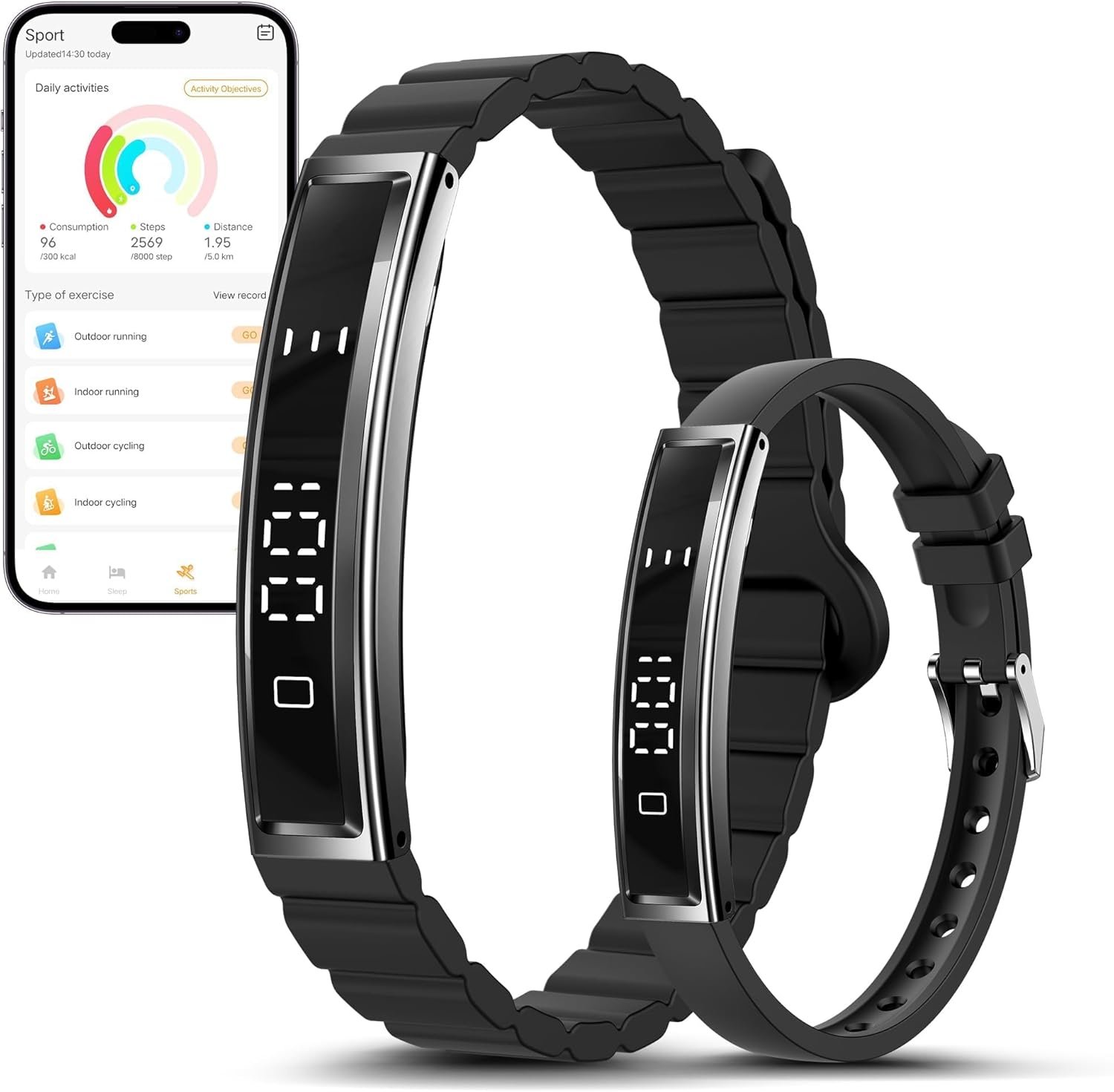 Smart Bracelet for Women, Health Activity Fitness Trackers, 24/7 Heart Rate & Stress Monitor, 24H Sleep Tracker, Smart Wristband with Free APP 2 Bands, Birthday Gifts