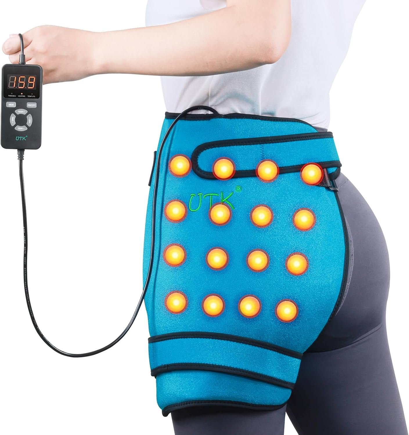 UTK Hip Heating Pad for Sciatica, Far Infrared Heating Pads with 16 Natural Jades & Smart Controller, Lower Back/Thigh/Buttock/Abdomen Electric Heat Pad for Women, FSA-HSA Eligible