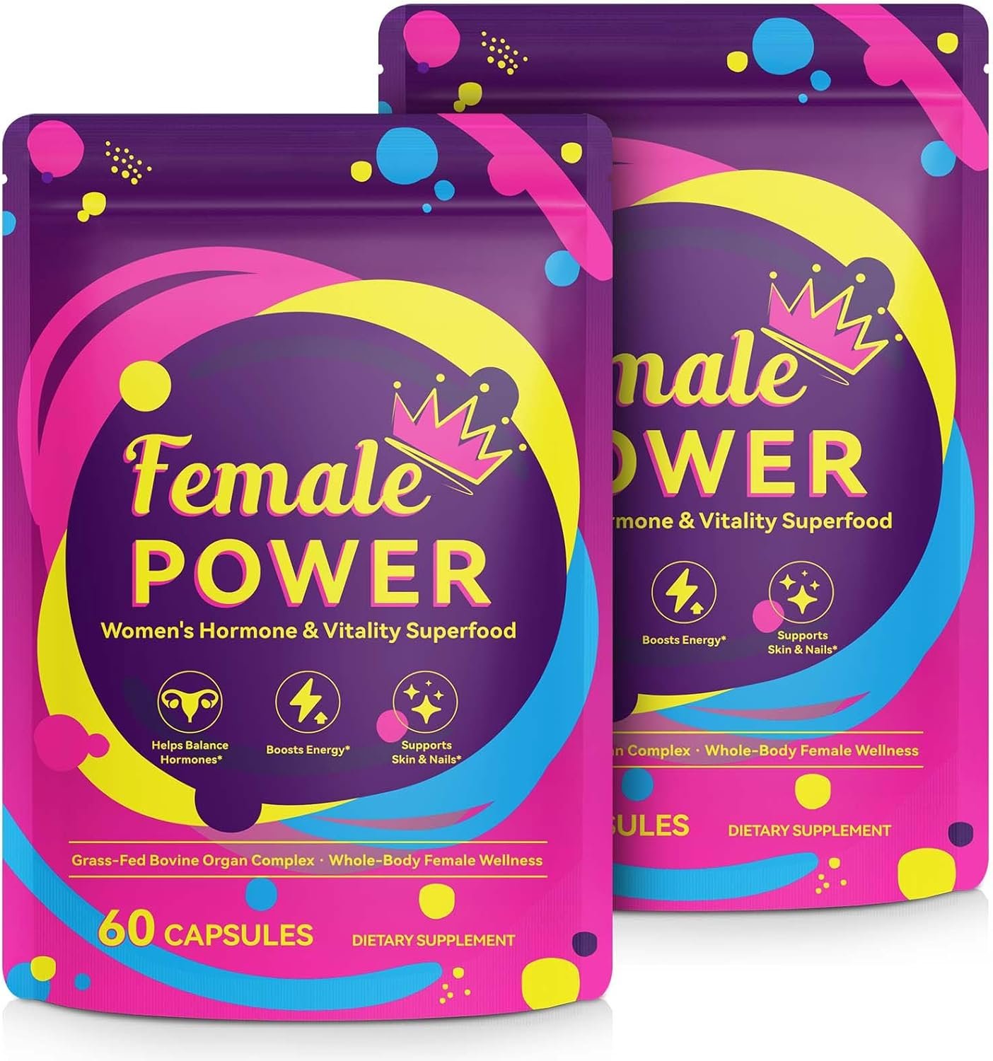 2 Pack Beef Organ Supplement for Women, Natural Grass Fed Beef Liver Capsules, Hormone Balance for Women, for Support Balance Hormones, Energy, & More and Menstrual Cycle,Skin Care