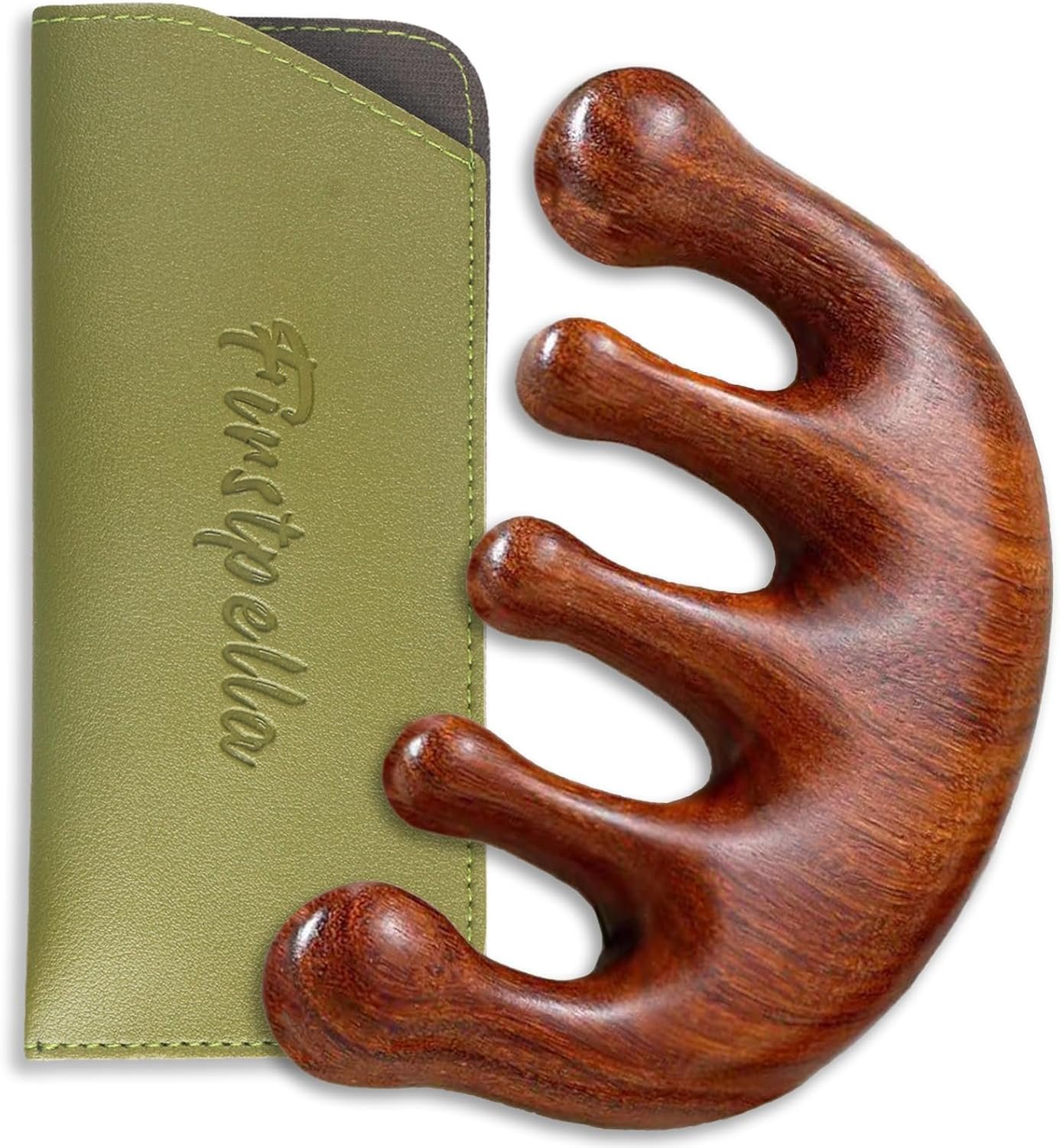FIRSTPELLA Sandalwood Scalp Detox Comb Set – Tooth Wooden Massage Comb for Hair Growth, Loc Comb Wide Tooth Combs with Gift Bag (Daily Scalp Care Sisterlocks Maintenance)