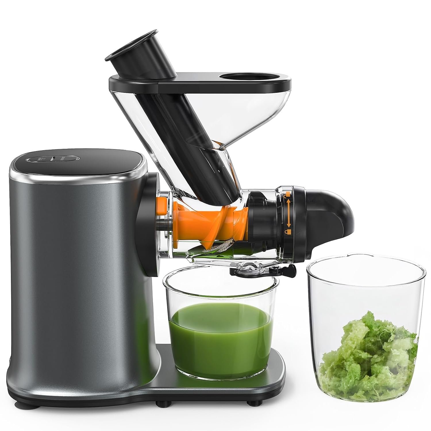Silonn Cold Press Juicer Machines, Slow Masticating Juicer with Soft & Hard Modes, High Juice Yield Juice Extractor for Fruits & Vegetables with Reverse Function, Easy Cleanup with Brush